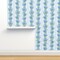 Farmhouse Floral Shabby Chic Blue Cottage Core Romantic Vertical Stripe Small Scale Custom Pre-pasted Wallpaper by Spoonflower Pre-Pasted Wallpaper 2FT Wide